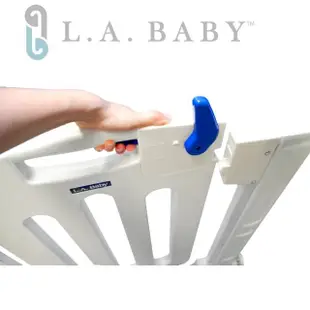 【美國 L.A. Baby】幼兒安全門欄/圍欄/柵欄(純淨白色/贈兩片延伸件)