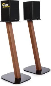 One Pair Fixed Height Universal Speaker Floor Stands - Cedar - 610 Series