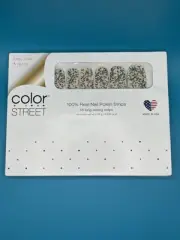 Color Street Nail Polish Strips “Pep Raleigh” White W/ Sparkles