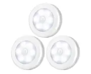 3 Pack Cordless Battery-Powered Motion Sensor Light Closet Lights Stair Lights-White