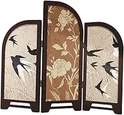 KiBcsLic Decorative Table Screen, Feng Shui Ornament, Classical Chinese Art, 3-Panel Partition, Mini Folding Screen for Living Room Decoration, Style B, as described