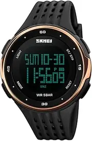 [SKMEI] Digital Watch Men, Mens Ultra-Thin Digital Sports Watch LED Screen Military Waterproof Wrist Watches for Men Casual Stopwatch Alarm Countdown Army Watch