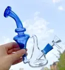 Small Inline Recycler Glass Bong Pyrex Hookah Water Pipe Filter Bubbler w/Bowl