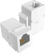 NECABLES 2Pack CAT3 Telephone Keystone Jack Phone Keystone Coupler RJ11 6P4C Female to Female White