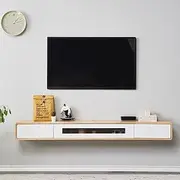 TV Table Unit for TVs, Modern Wall Mounted TV Cabinet Floating TV Shelf Wall Shelf Home Entertainment Center TV Stand Router Set top Box CD DVD Players Storage Shelf TV Wall Bracket Utility Shelve