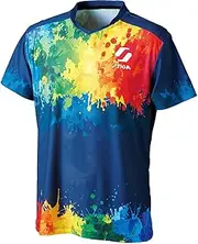 [STIGA] KR-VI Table Tennis Game Shirt, Certified by The Japan Table Tennis Association, Lightweight, Comfortable, Easy to Move, Navy