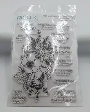 Gina K Caring Flowers Rubber Stamps Set