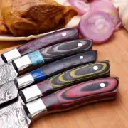 Handmade Set of 05 Beautiful Steak Knives of Damascus Steel