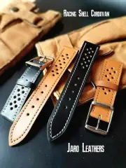 Luxury Shell Cordovan leather watch strap, hand made watch band Racing strap