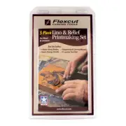 FLEXCUT Carving Tools 5 Piece Lino & Relief Printmaking Set for Wood & Linole...