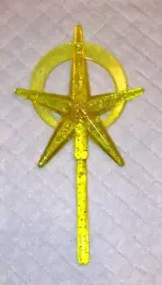 VINTAGE REPO HALO GOLD STAR WITH GLITTER Ceramic Christmas Tree
