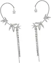 [SAFIGLE] Tassel Earring Set Long Tassels Ear Cuffs for Daily Life Banquets Parties Fairy Ears Clip No Piercing Earring Decoration
