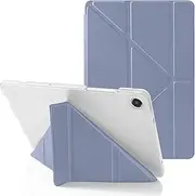 MuyDoux Origami Case for Samsung Galaxy Tab A9+/ A9 Plus 11 Inch 2023 SM-X210/ X215/ X216, 5-in-1 Various Viewing Angles, Translucent Hard Back, Auto Sleep/Wake, Lavender Grey