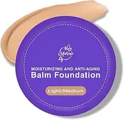 Balm Foundation for Mature Skin - Hydrating Medium Coverage Foundation Balm, Age-Defying, Vegan Formula Blurs Appearance of Fine Lines, Non-Creasing Satin Finish, All Skin Types (B-1Pc)