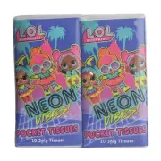 4x 10pc LOL Surprise! Kids Pocket Travel/Portable Children Facial Tissues Sheets