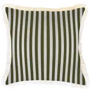 Cushion Cover-Coastal Fringe-Candy Stripe Eucalyptus-45cm x 45cm