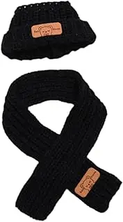 Oshhni 2Pcs Doll Clothes Stuffed Animals Clothes Hat and Scarf Set Costumes Girls Gift Soft Adorable Doll Clothing for 15/17 cm Doll , Black