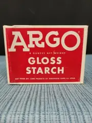VINTAGE ARGO GLOSS STARCH RED 8 OUNCE SEALED