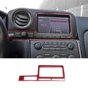 Red Central Control GPS Navigation Screen Frame Trim For Nissan GTR R35 08-16 (for: Nissan)