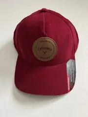NEW CALLAWAY CORDUROY SNAPBACK DARK RED GOLF HAT OSFA NWT