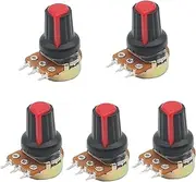 UMCNVV 5Sets WH148 3pin B1K ~ B1M ohm 1K 2K 5K 10K 20K 6Pin 15mm 10K 3 Terminal Linear Taper Rotary Potentiometer for3 203 503 104 (Color : Red, Size : 50K Ohm)