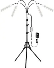 420 LED Plant Grow Light Full Spectrum Indoor Flower Growing Lamp 4 Heads Rotatable Adjustable Tripod Stand Auto Timer