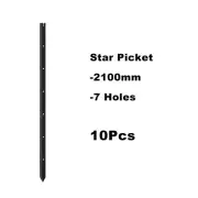 10 x Star Picket Steel Post 2100mm, Black Y Post