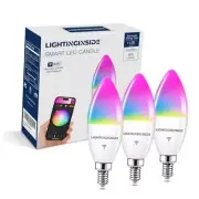 E12 Smart Bulb 60W Equivalent, 500LM 6W WiFi Candelabra LED Light Bulb