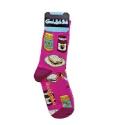 Good Luck Socks Crew Women Boy Peanut Butter Jelly Grape Sandwich Crunch NWT NEW