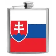 Slovakia Flag Stainless Steel Hip Flask 6oz