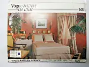 Curtains Window Bedspread Blanket Pillow VOGUE 1421 Sewing Pattern VTG Bedding