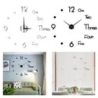 Large DIY Silent Digital Wall Clock with Acrylic Frame for Home Decoration
