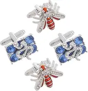 [DEARMAMY] Cufflinks for Men Bee Snake Tuxedo Studs Metal Cufflinks Set for Business