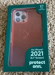 protect Onn iphone 2021 13 Pro Max 6.7” case apple Ombré Pink Purple Glitter