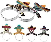 HOMOCONO 6pcs Day of The Dead Decorative Headbands Party Headbands Cinco De Mayo Hairbands Hair Hoops Fiesta Headbands Cinco De Mayo Headbands Theme Headpiece Party Supplies