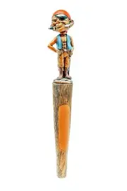PIRATE KNIFE IN MOUTH BOBBLE HEAD BALL POINT SOUVENIR MEMORABILIA COLLECTIBLES