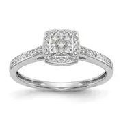 10K White Gold Lab Grown VS/SI+ G+ Diamond Cluster Engagement Ring