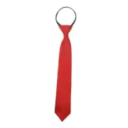 Boys Red Tie, Red Ties for Boys, 14" Pre-tied Zipper Kids Black Tie for A:red