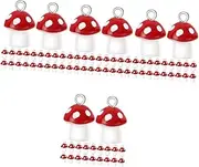 [DEARMAMY] Mushroom Pendant Mushrooms Mushroom Charm Charms for Bracelets Keychain Charms Bulk Bracelet Charms Earring Charms Pendants for Jewelry Making Necklace Charms Red Resin