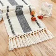 Grey Table Runner 72 Inches Long Boho Macrame Table Runner Home Decor, Farmhouse