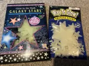 78 Glow in the Dark Stars Shining Stars Way To Glow with Adhesive NEW