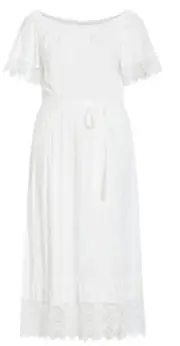 City Chic Small Maxi Sun Crochet White Plus Size 16