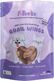 100% Quail Wings Freeze-Dried Pet Treats, 50g, for Cats & Dogs
