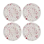 4pc Ladelle Carnival Stoneware 18cm Round Serve Plate Apertiser/Dessert Rhubarb