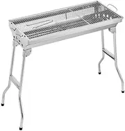Leona Co Barbecue Charcoal Grill Stainless Steel Folding Portable BBQ Tool Kits for Outdoor Cooking Camping Hiking Picnics Tailgating Backpacking or Any Outdoor Event