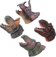 4pcs Dinosaur Hand Puppets Lifelike Dino Figures for Role Play and Storytelling Safe Materials for Includes Rex Triceratops Stegosaurus More