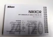 Nikon Nikkor AF-S NIKKOR 24-120 f/4G ED VR User's Manual
