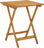 Folding Garden Table, Outdoor Camping Table Fold Up Trestle Table Portable Picnic Table Folding Garden Table 60x60x75 cm Solid Acacia Wood