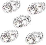 OATIPHO 10Pcs Skull Gems Rhinestones Nail Decals for Halloween DIY Manicure Stickers for Nail Art Face Body Decoration Unique Skull Design for Festivals and Parties