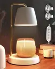 White and Gold Candle Warmer Lamp with Timer and Dimmer - Electric Candle Lam...